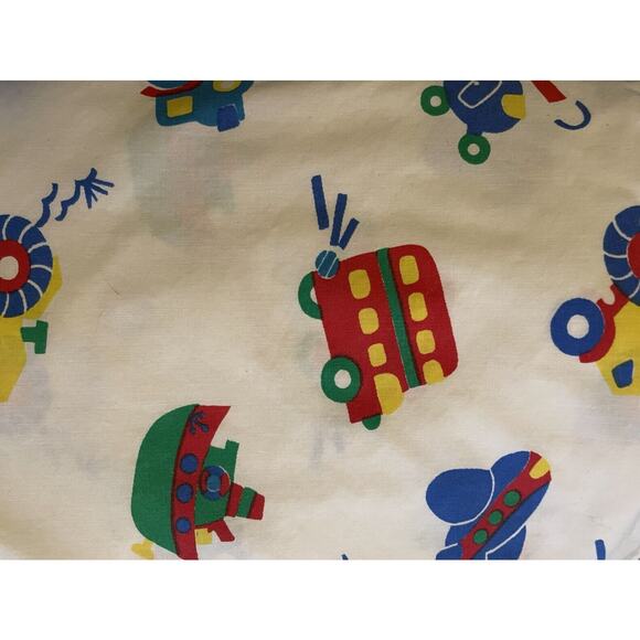 Vintage 90s OshKosh B'Gosh Twin Fitted Sheet Transportation Tractor Boys Bedroom - Picture 2 of 4